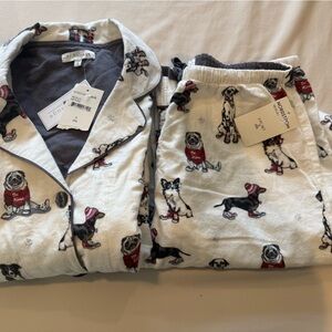 Pj Salvage Pajamas Sz S Woman 100% Cotton Flannel Winter Dogs